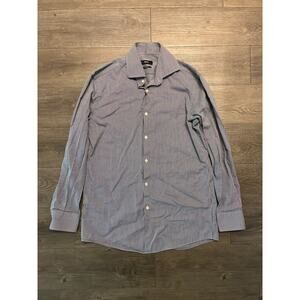 HUGO BOSS Dress Shirt Men's Size 15.5 32/33 Blue Casual Sharp Fit Long Sleeve